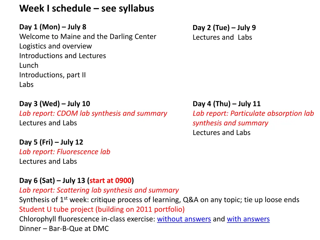 week i schedule see syllabus