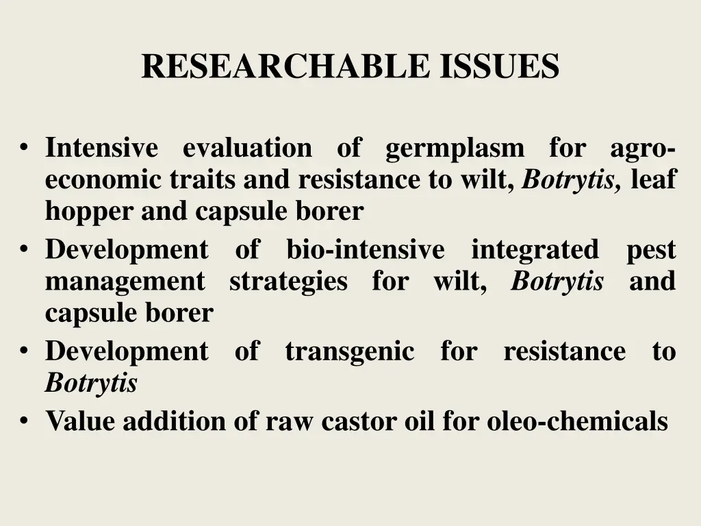 researchable issues