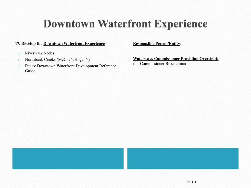 17 develop the downtown waterfront experience