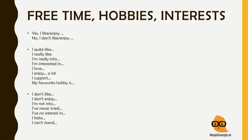 free time hobbies interests 9