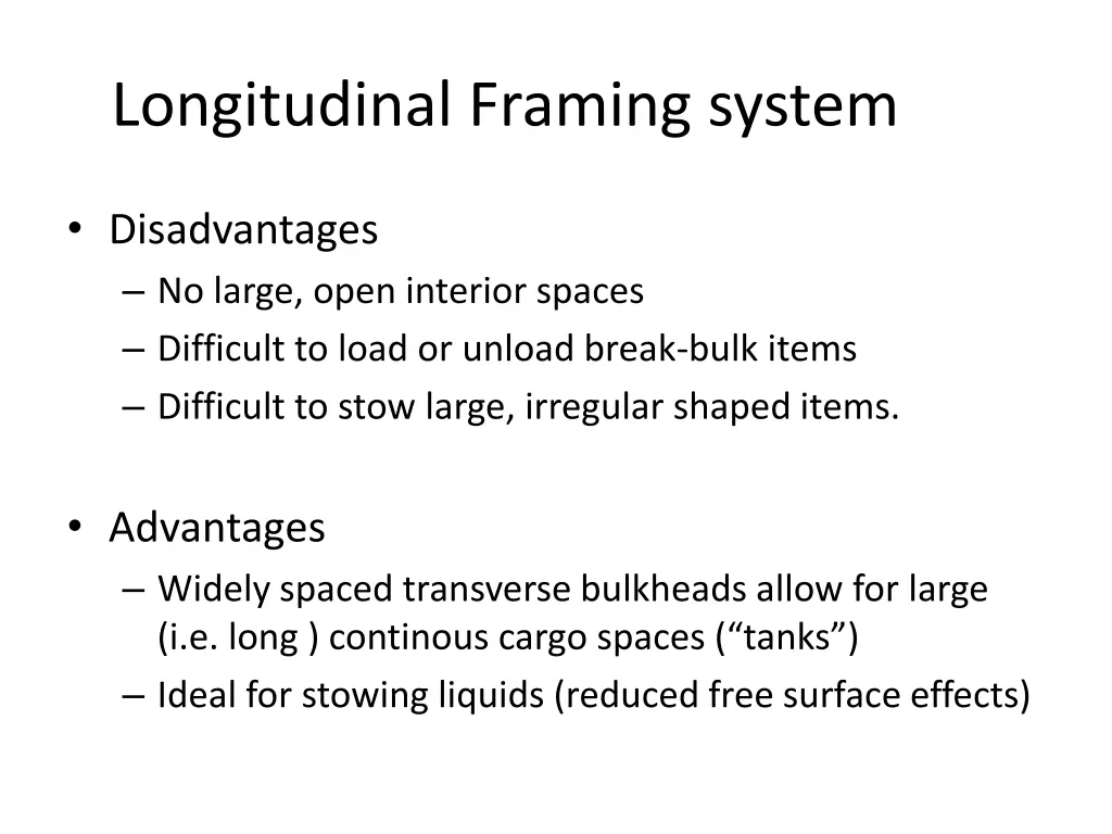 longitudinal framing system 1