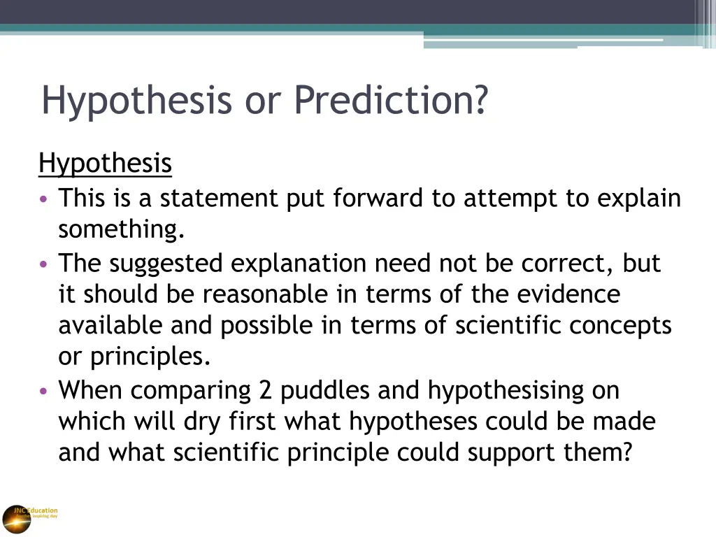 hypothesis or prediction