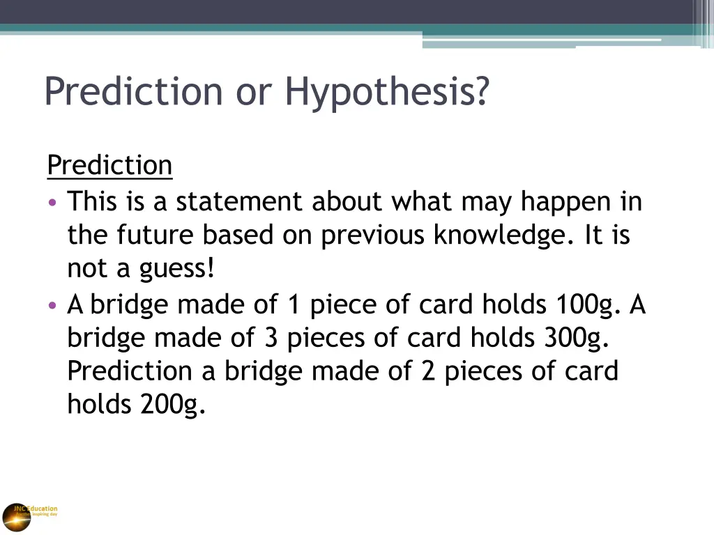 prediction or hypothesis