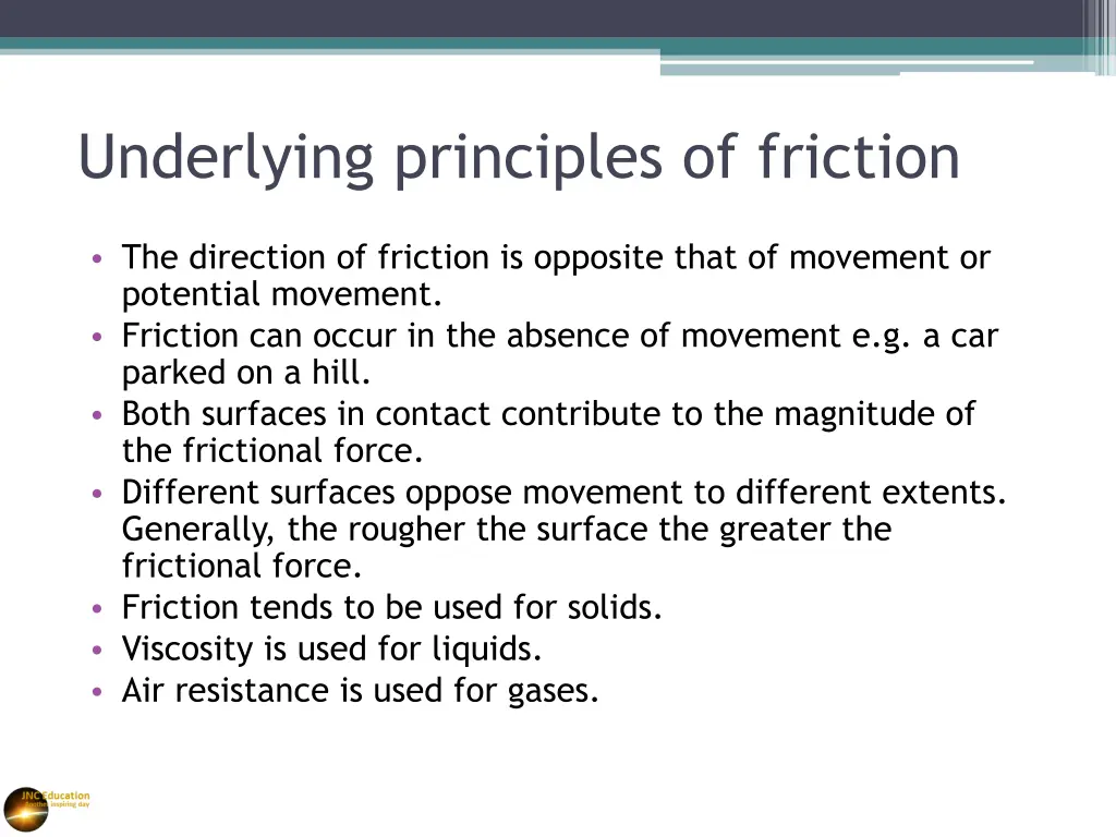 underlying principles of friction