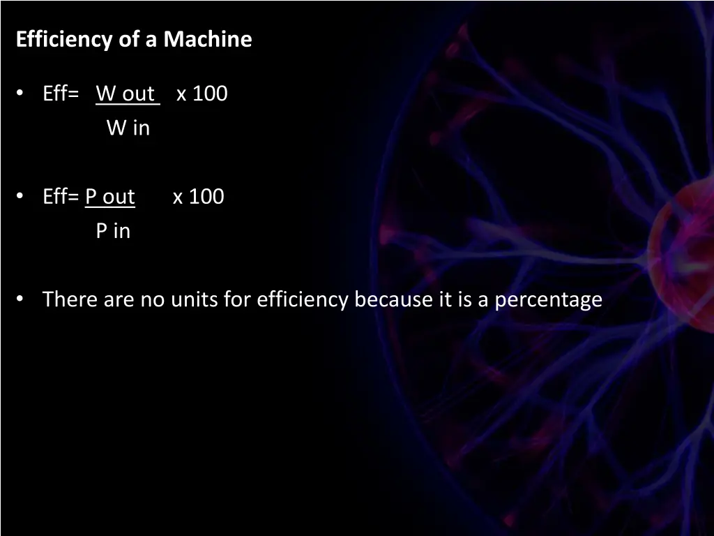 efficiency of a machine