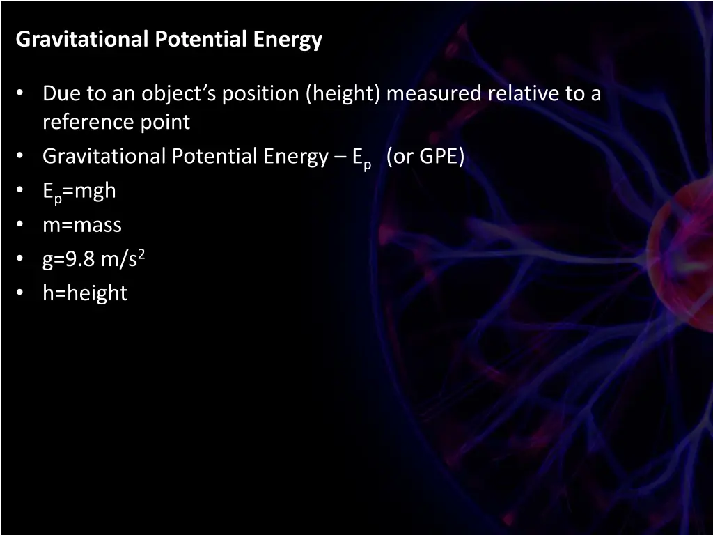 gravitational potential energy