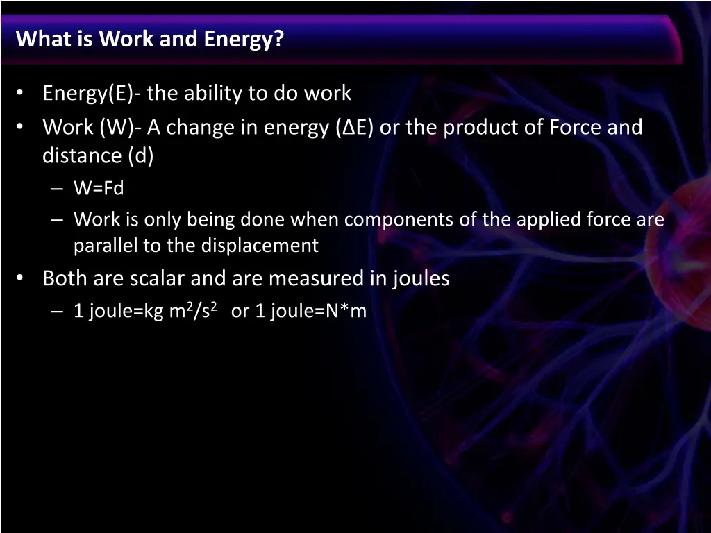 what is work and energy