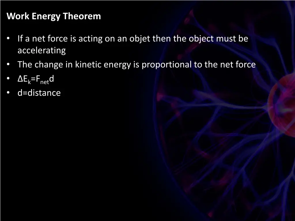 work energy theorem