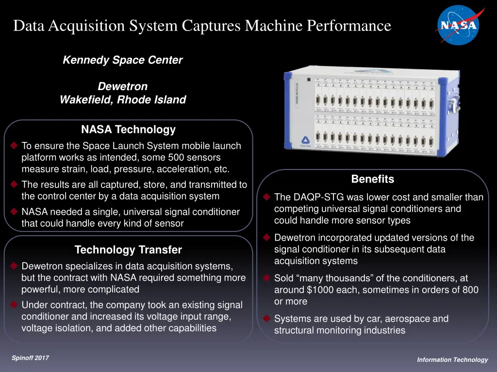 data acquisition system captures machine