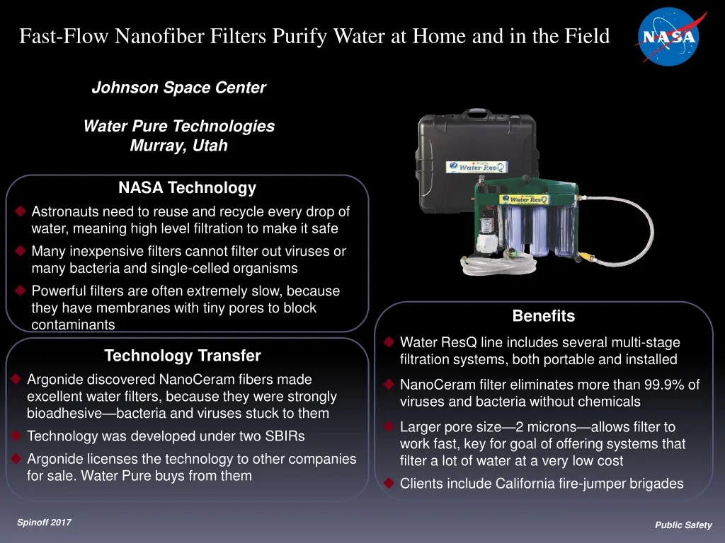 fast flow nanofiber filters purify water at home