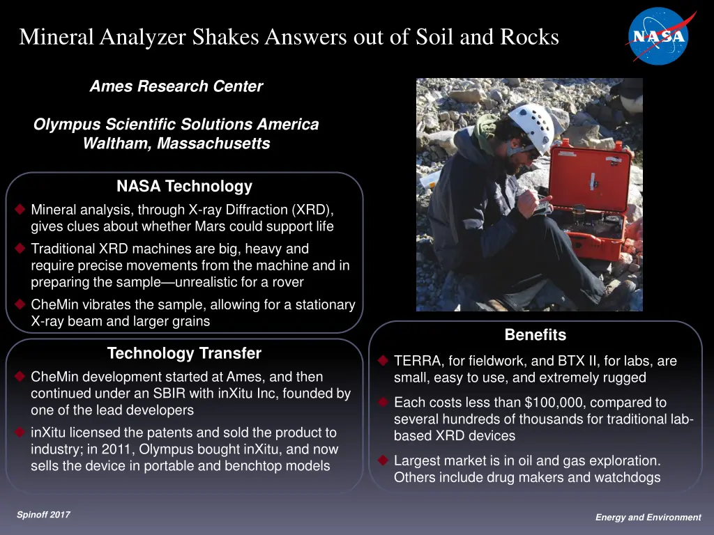 mineral analyzer shakes answers out of soil