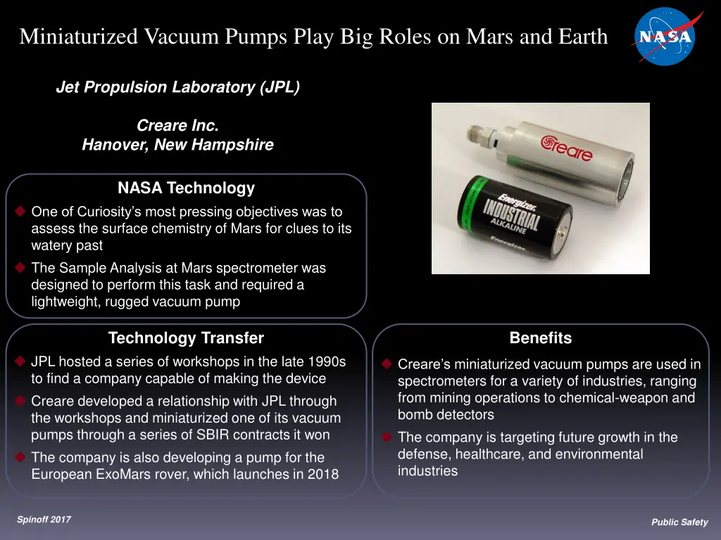 miniaturized vacuum pumps play big roles on mars