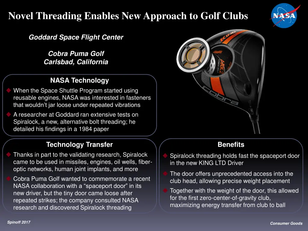 novel threading enables new approach to golf clubs