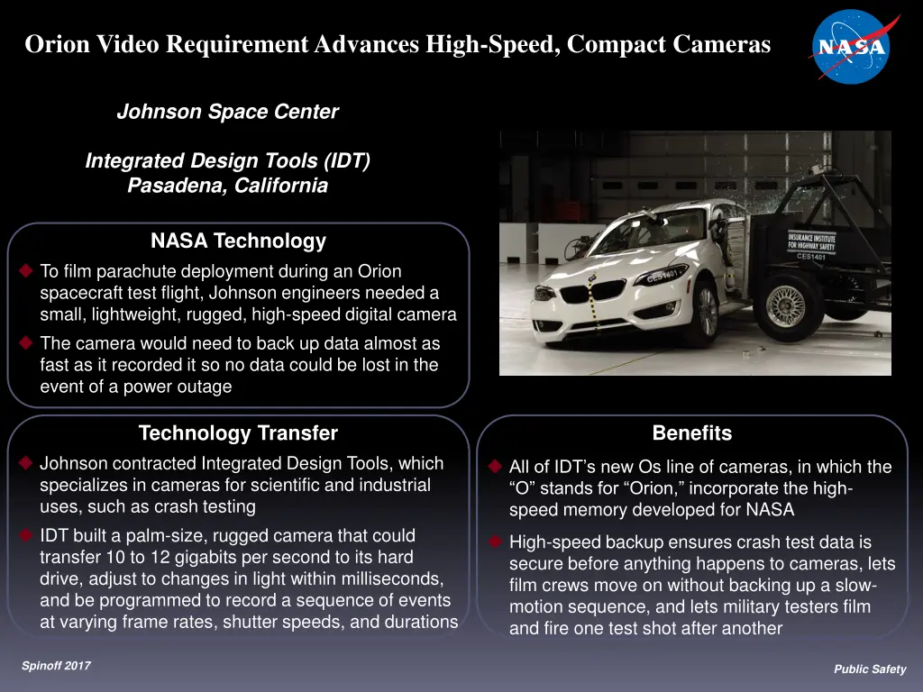 orion video requirement advances high speed