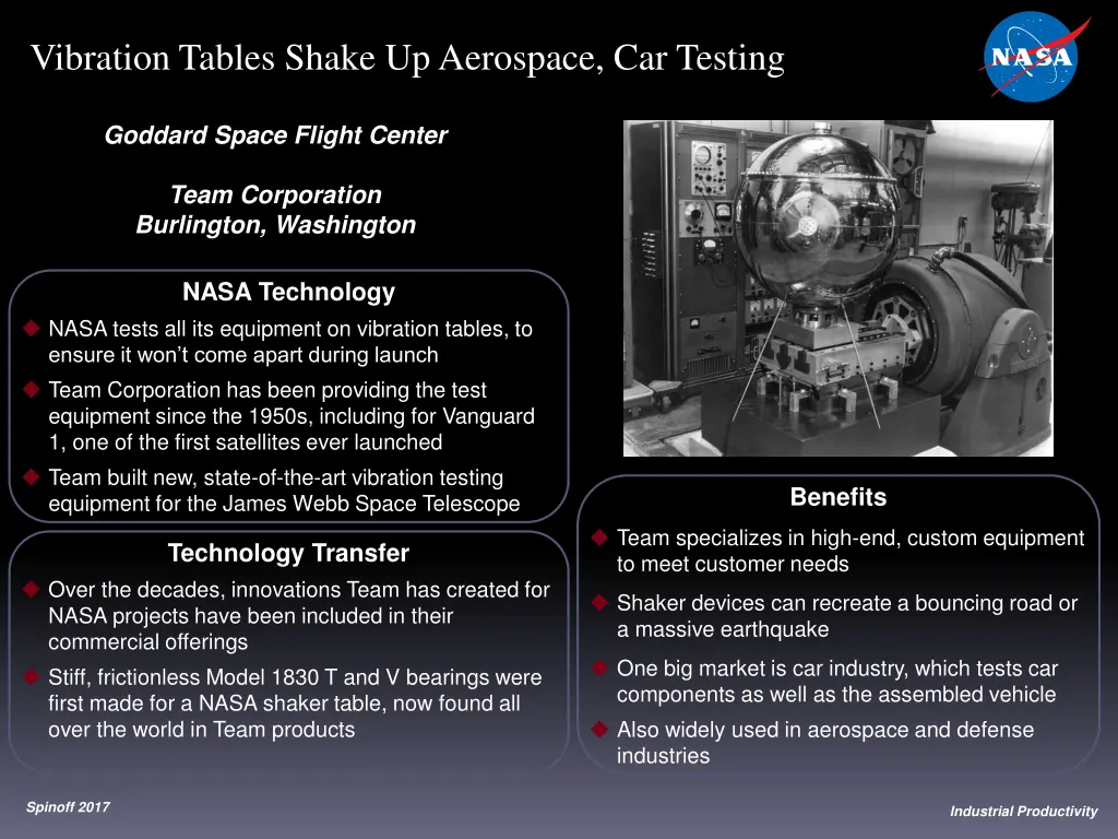 vibration tables shake up aerospace car testing