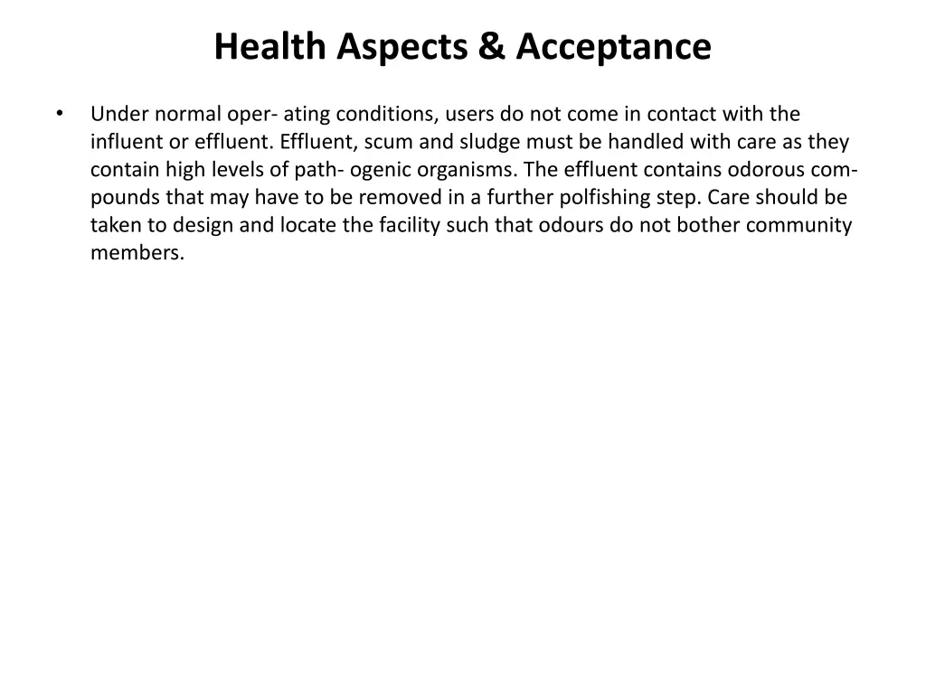 health aspects acceptance 2