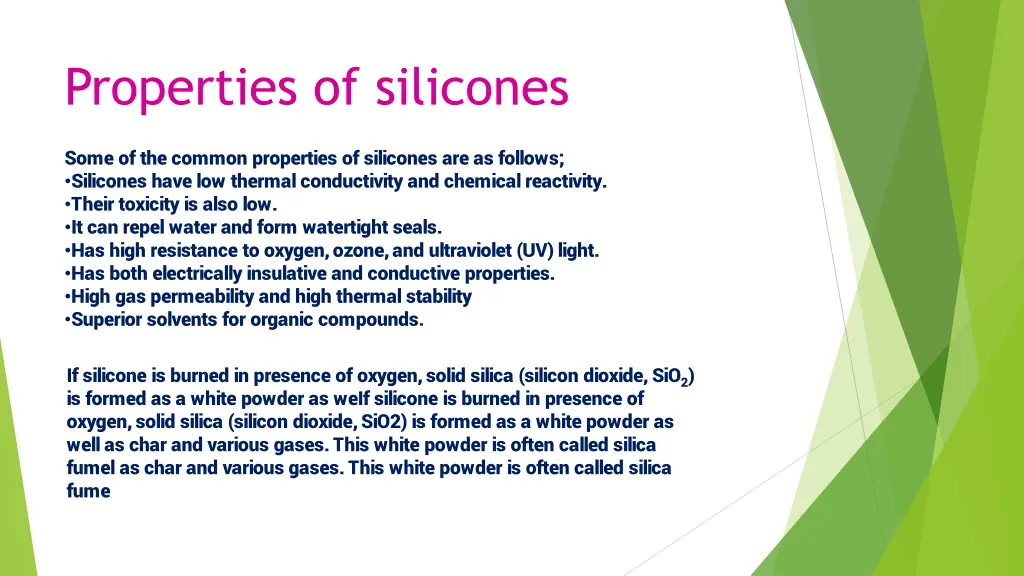 properties of silicones