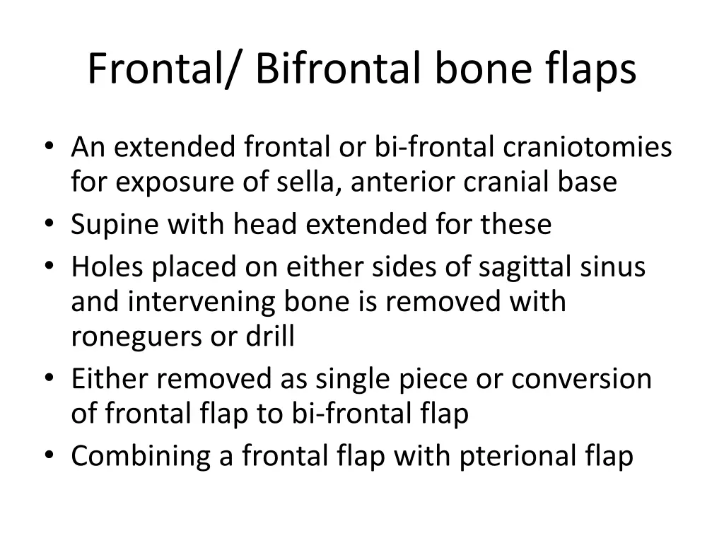 frontal bifrontal bone flaps 1