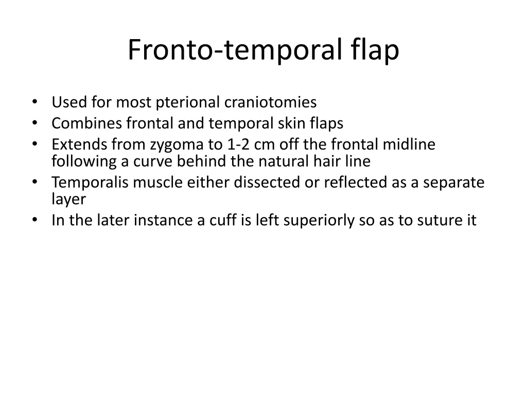 fronto temporal flap