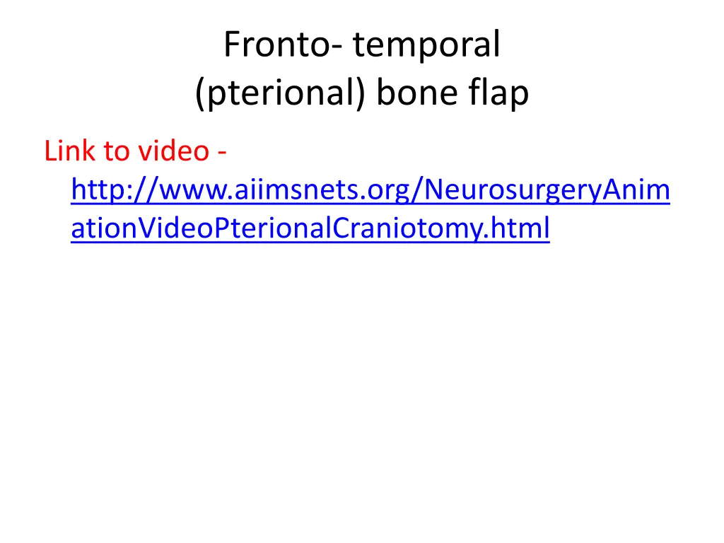 fronto temporal pterional bone flap