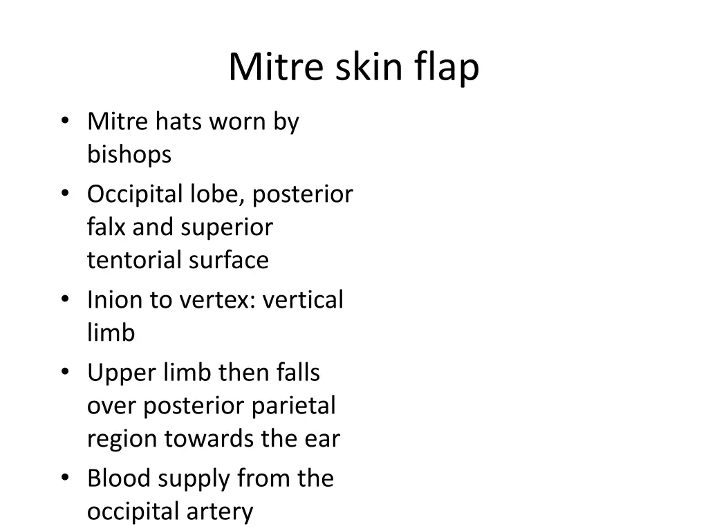 mitre skin flap