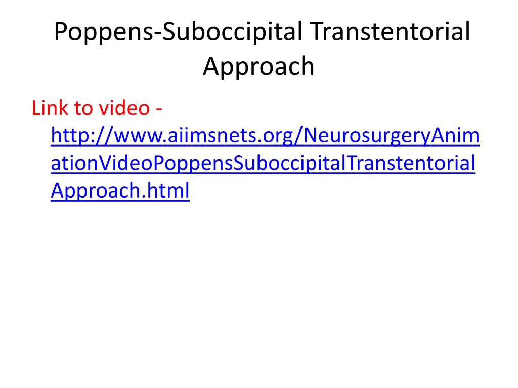 poppens suboccipital transtentorial approach