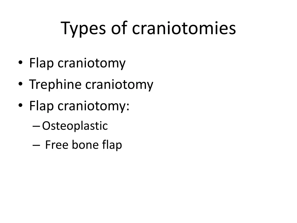 types of craniotomies