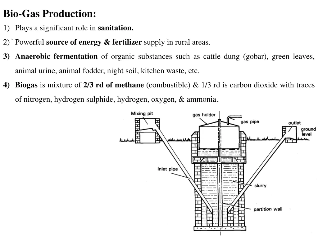 bio gas production 1 plays a significant role