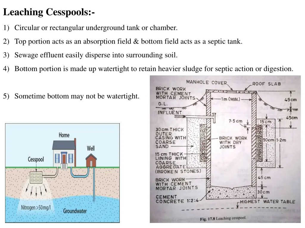 leaching cesspools