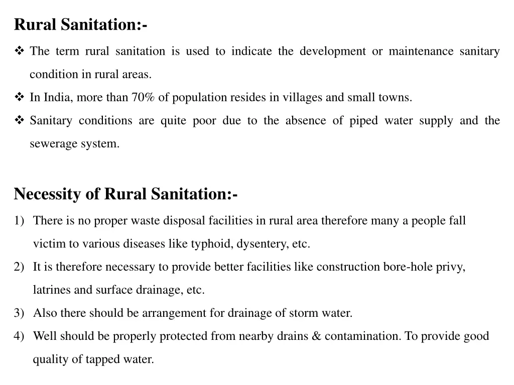 rural sanitation