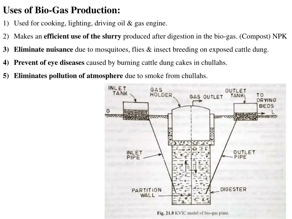 uses of bio gas production 1 used for cooking