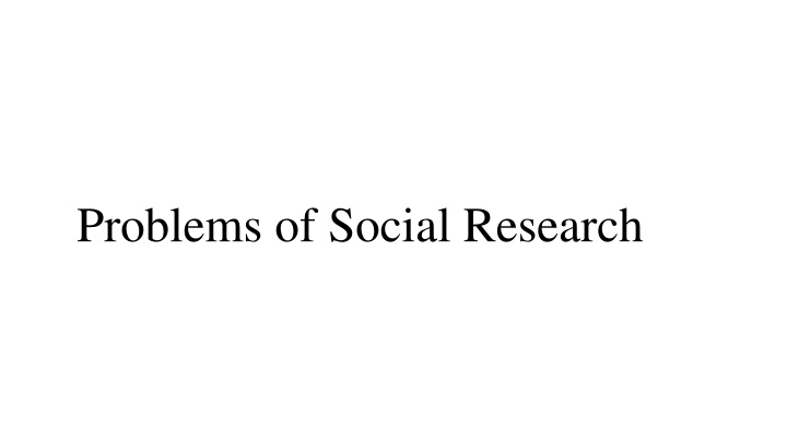 problems of social research