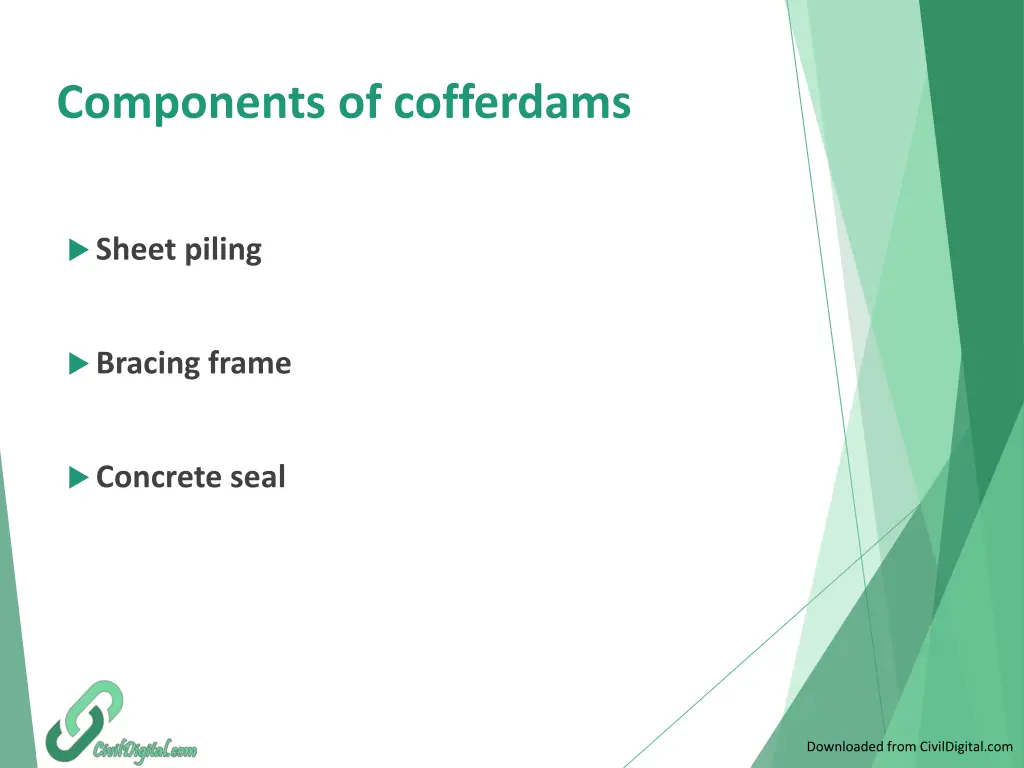 components of cofferdams