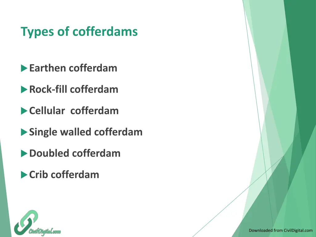 types of cofferdams