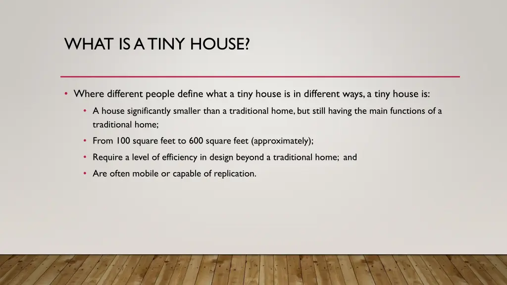 what is a tiny house