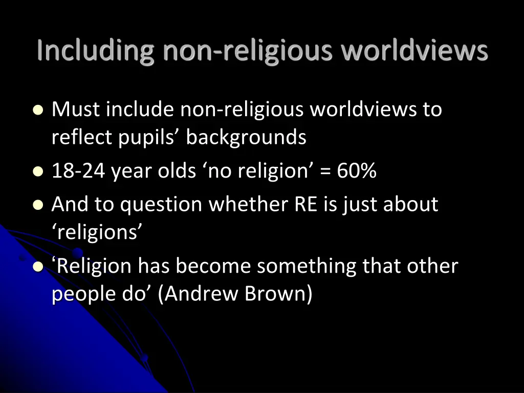 including non religious worldviews 1