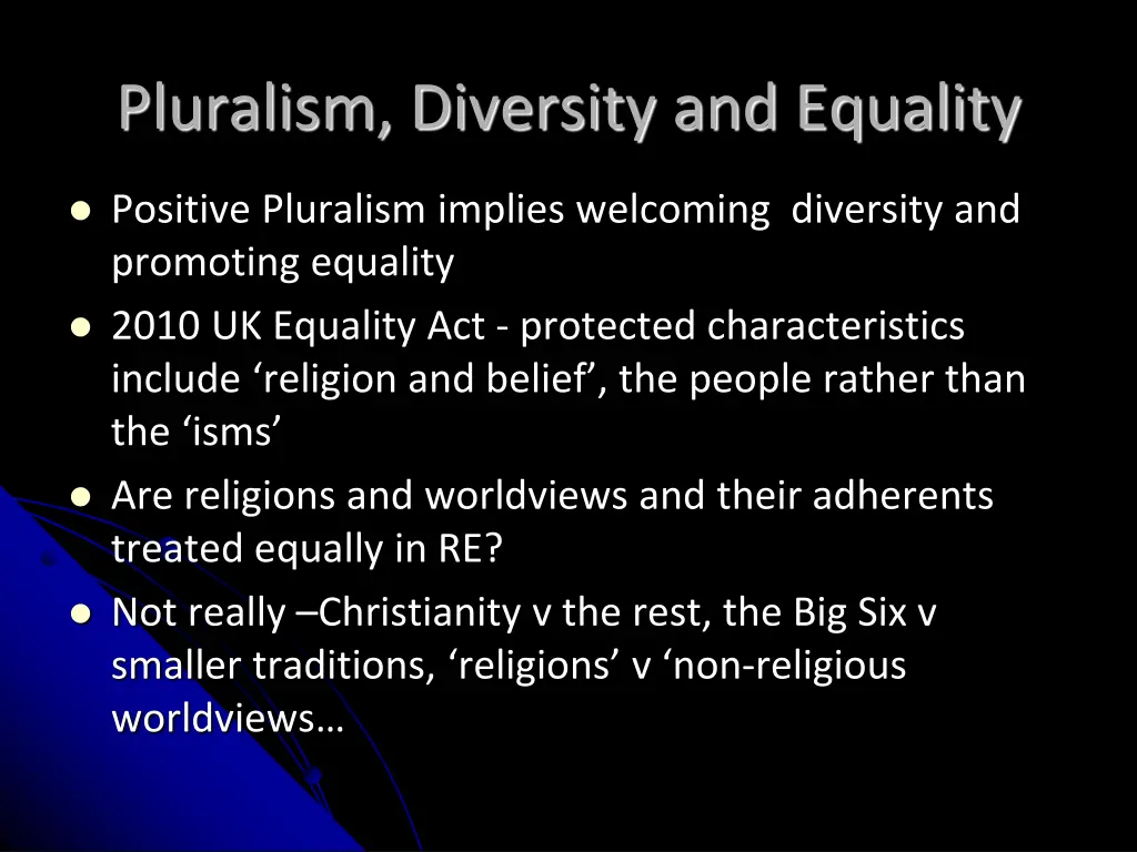 pluralism diversity and equality