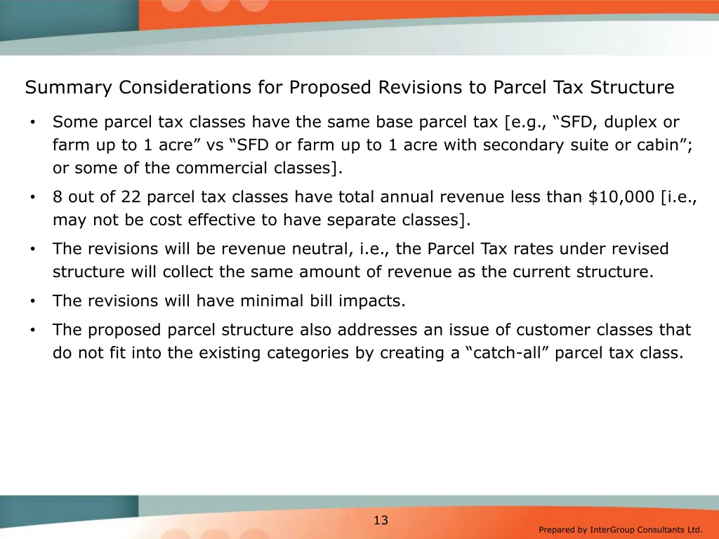 summary considerations for proposed revisions 2