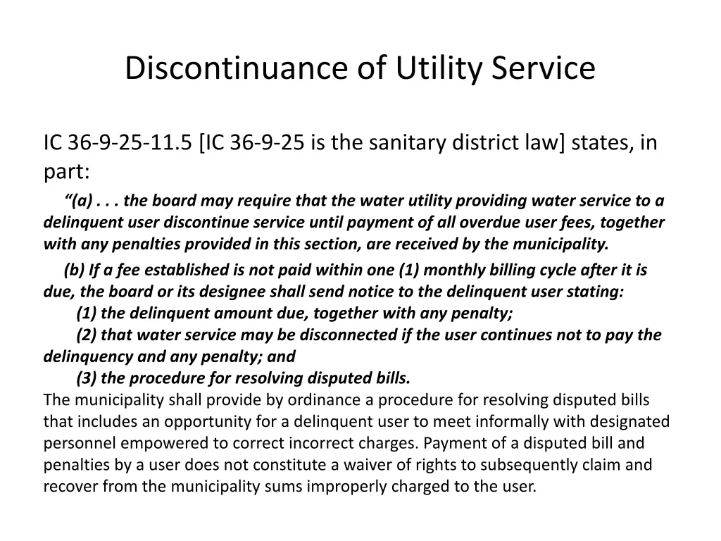 discontinuance of utility service 3