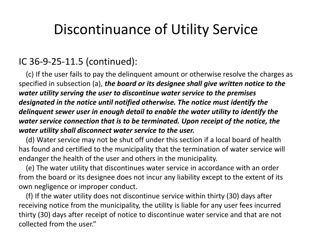 discontinuance of utility service 4