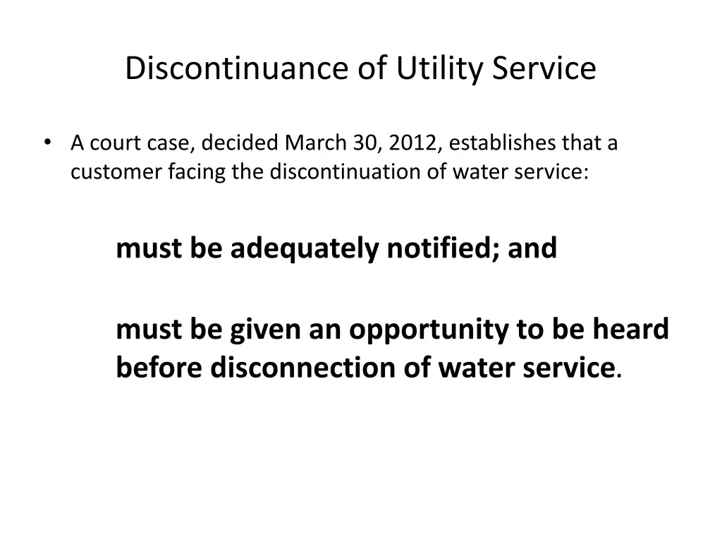 discontinuance of utility service 5