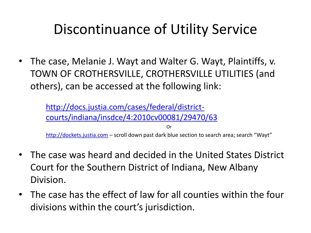 discontinuance of utility service 6