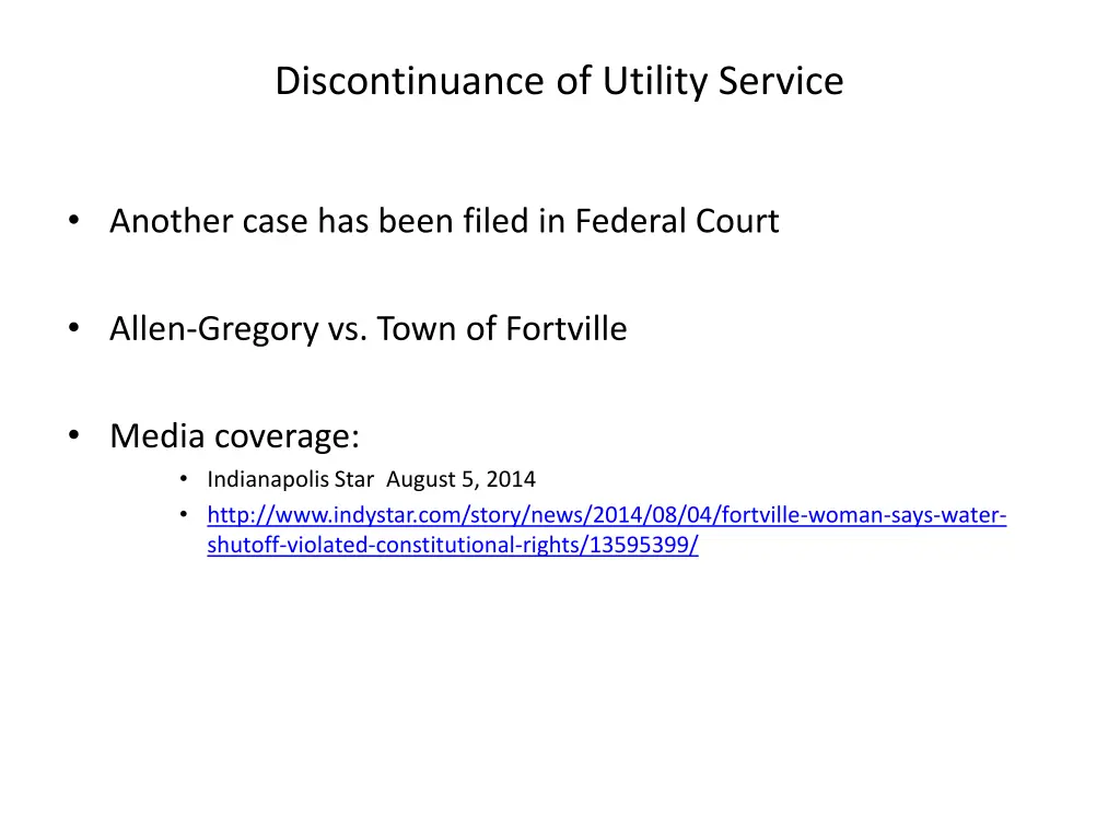 discontinuance of utility service 7