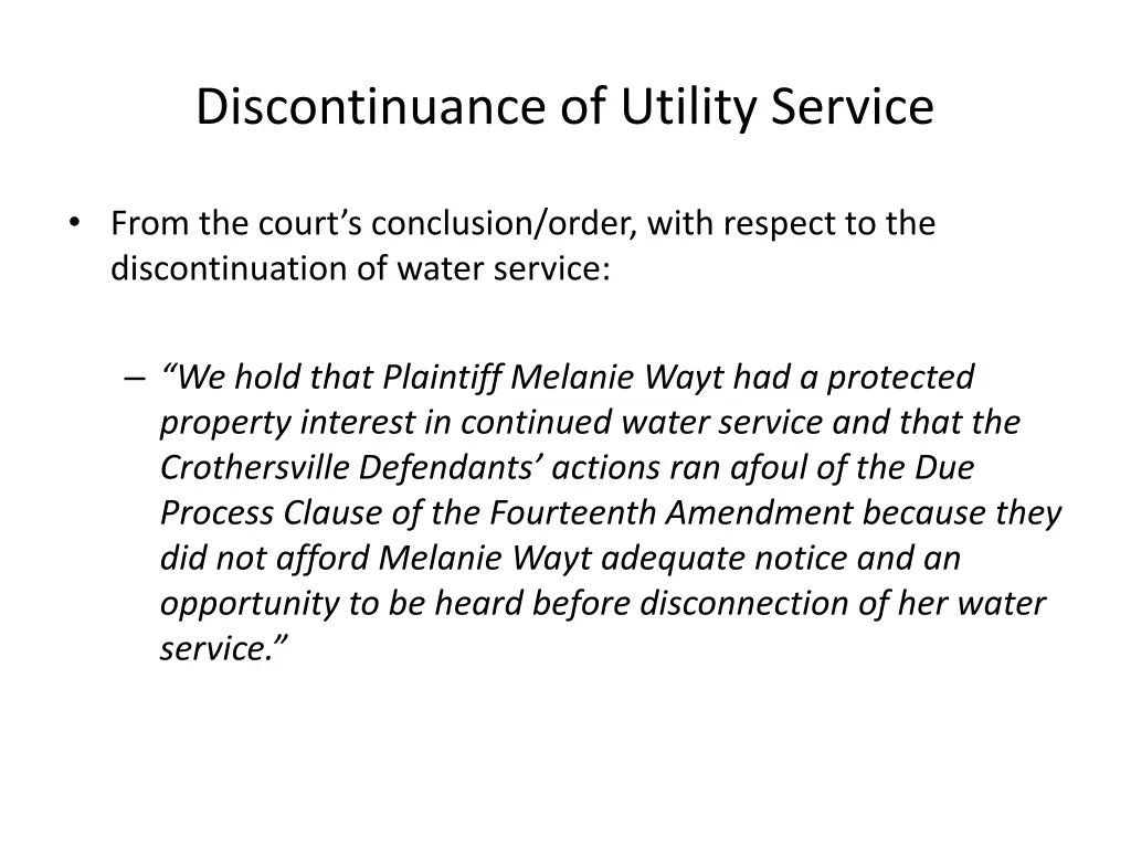 discontinuance of utility service 9