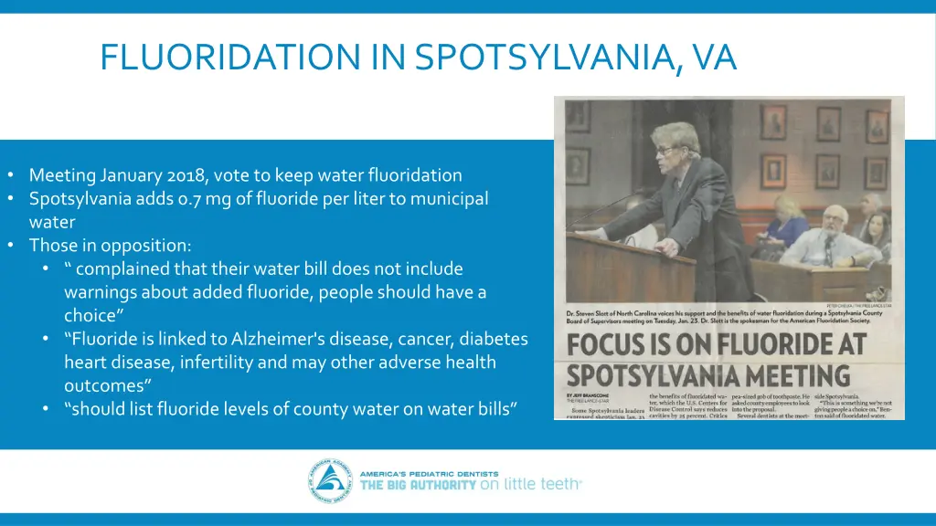 fluoridation in spotsylvania va