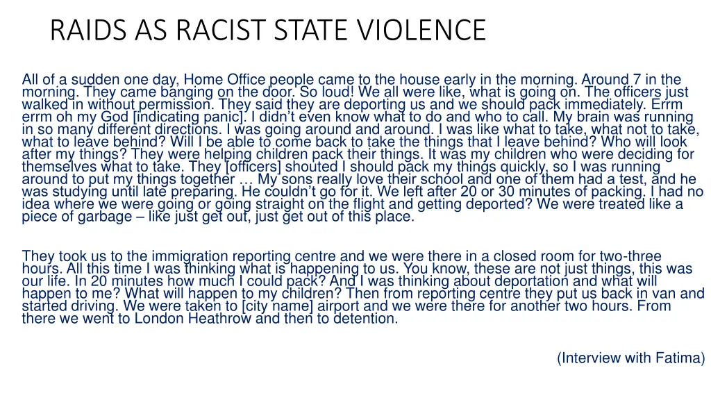 raids as racist state violence