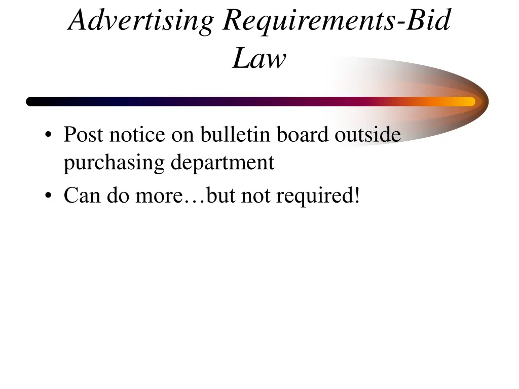 advertising requirements bid law