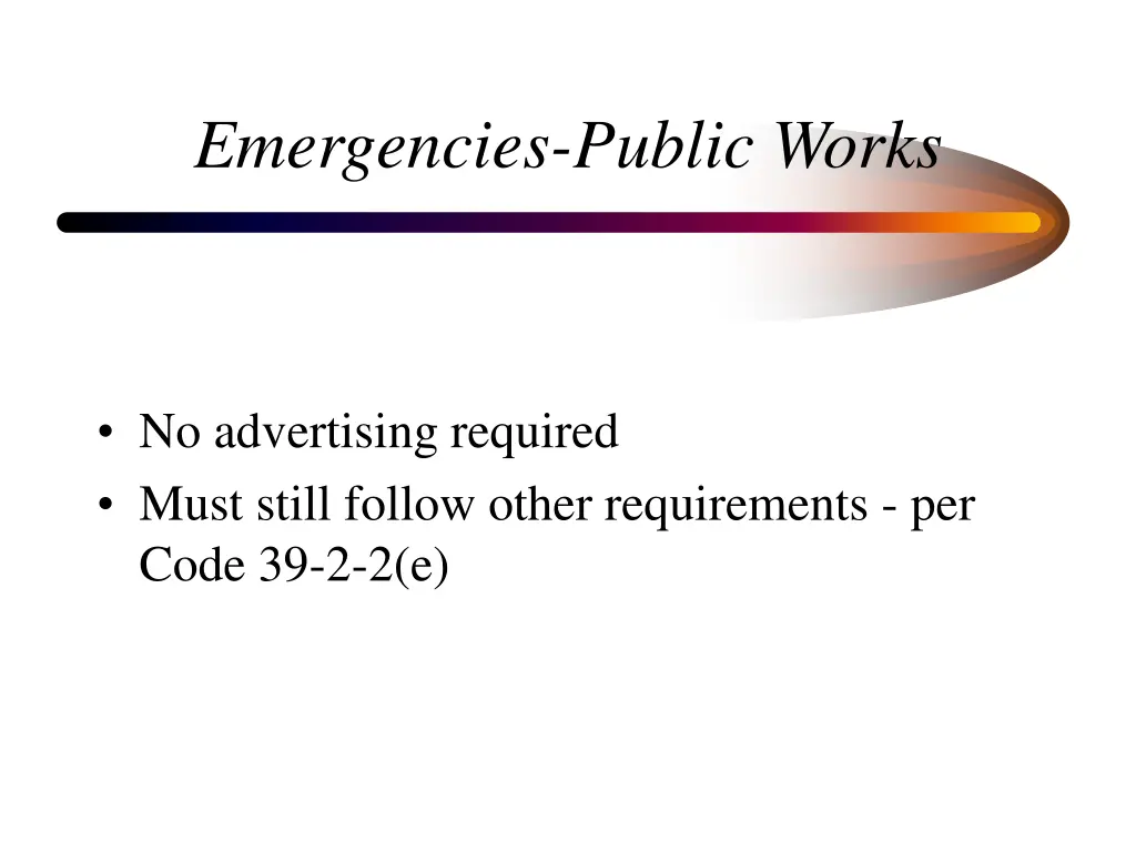 emergencies public works