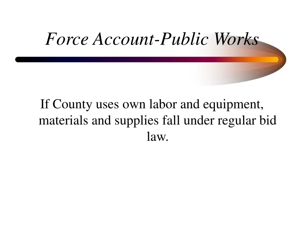 force account public works