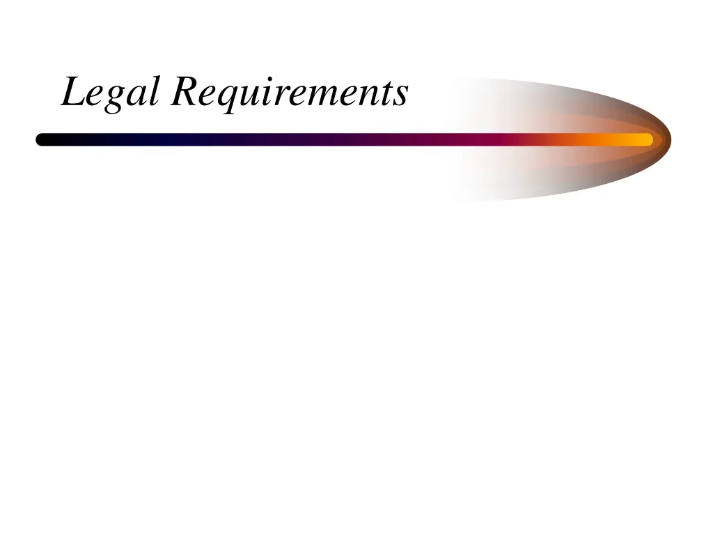 legal requirements